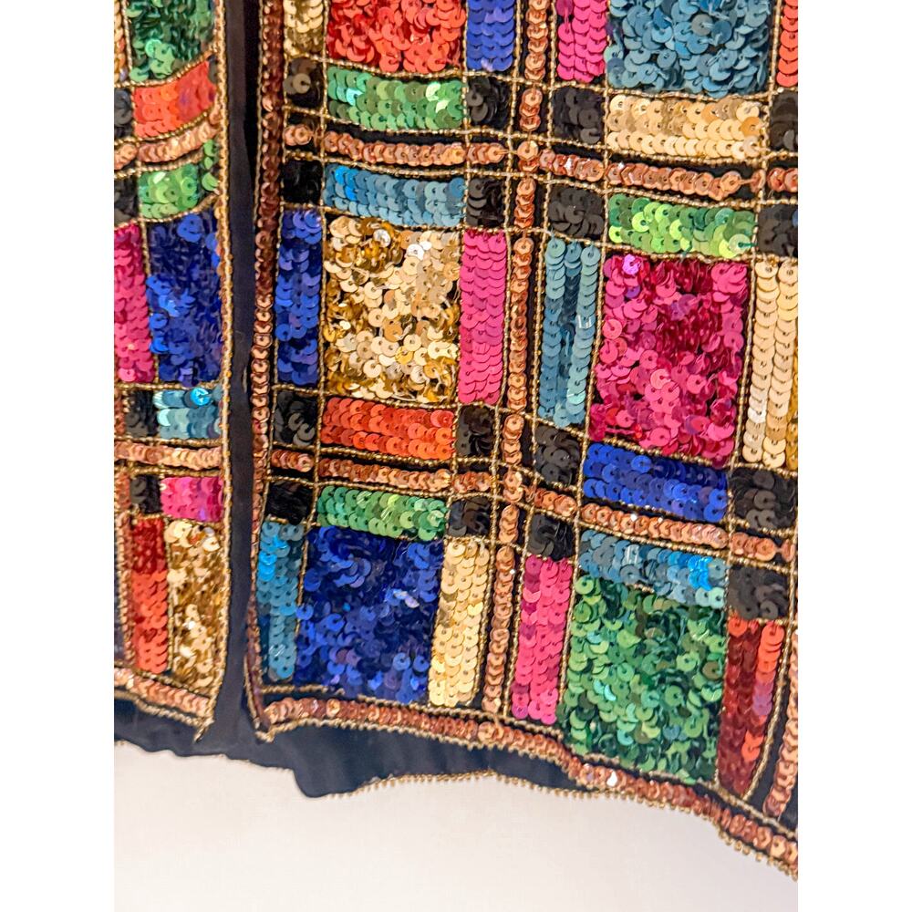 Crystal Creations Vintage Beaded Sequined Jacket Size Small - Picture 2 of 5